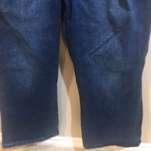 Indigo Poppy Elastic Waist Dark Wash Wide Leg Trouser Style Jeans-Size 14P - Picture 4 of 10